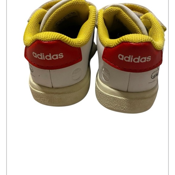Adidas Disney Mickey Mouse Toddler White and Yellow Sneakers size 6k - Picture 7 of 9